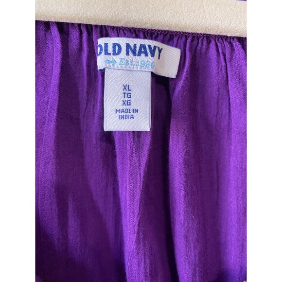 Old Navy Shirt Womens Size XL NEW Purple Cotton Gauzey Embroidered Boho Peasant - Picture 4 of 7